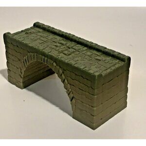 N Scale Stone Bridge – Multi-Color Weathered Green/Tan Print – Model Train 1:160